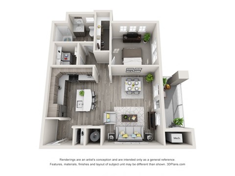 The Lakes at Eagle 1x1 D Floor Plan